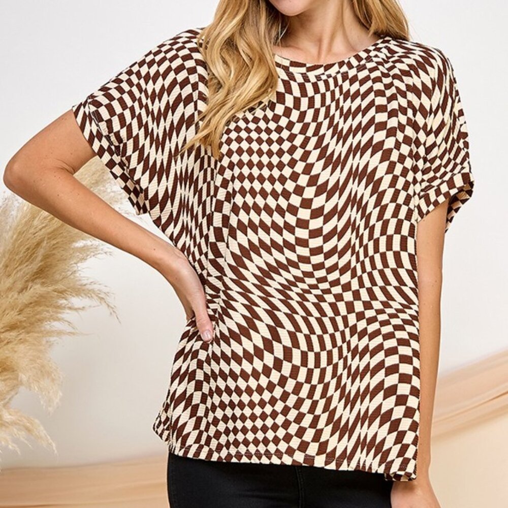 Blumin Pattern Print Short Sleeve Top - NWT - S